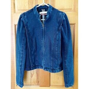 Anthropologie Pilcro Anita Cropped Denim Jacket Sz M Stylish Stretch Cotton Poly